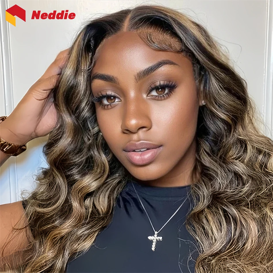 30 32 Inch Brazilian Highlight Body Wave 13x6 Lace Frontal Wigs 100% Human Hair Wig for Women Choice Cheap on Sale Clearance