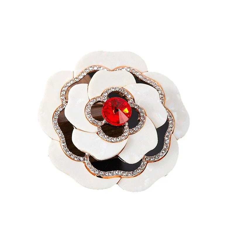Elegant Evening Floral Brooch Natural Abalone Camellia Rose Women's Korean High-End Chest Flower Sweater Decoration Brooch