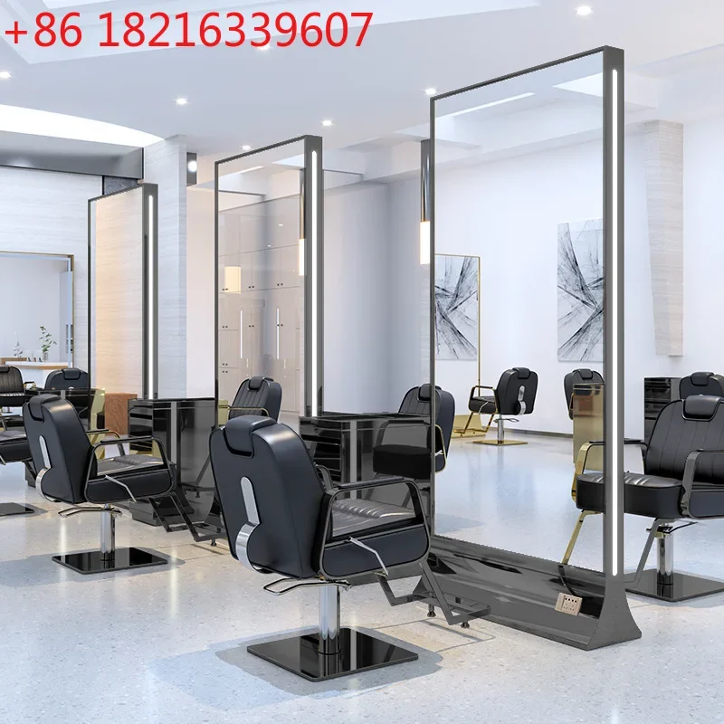 Special perm and dyeing mirror with light hairdressing shop Internet celebrity hairdressing mirror floor single side