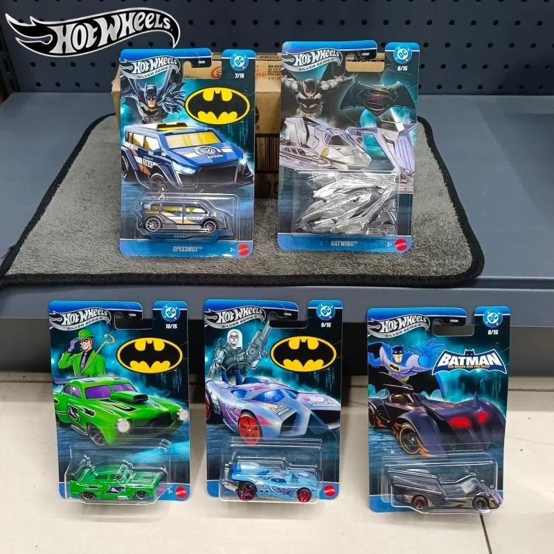 Hot Wheels HDG89 Silver Series New Batman Batmobile & Batwing 1:64 Scale Diecast Car Model DC Riddler Collection Gift Toy