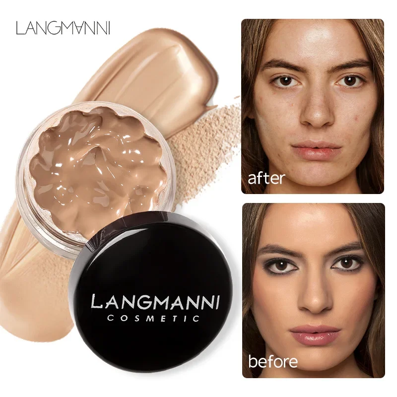 LANGMANNI Vloeibare Concealer Volledige Dekking Onzichtbare Poriën Langdurige Waterdichte Cover Donkere Kringen Concealer Foundation