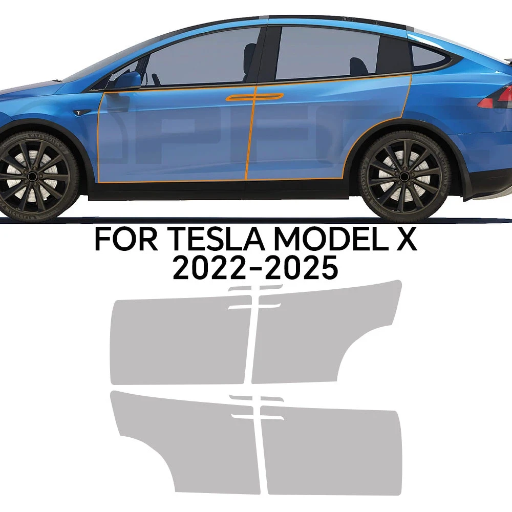

Прозрачная защитная пленка для краски из ТПУ для Tesla Model X 2022-2025, предварительно вырезанный PPF прозрачный бюстгальтер, автомобильный кузов, наклейка против царапин, аксессуары