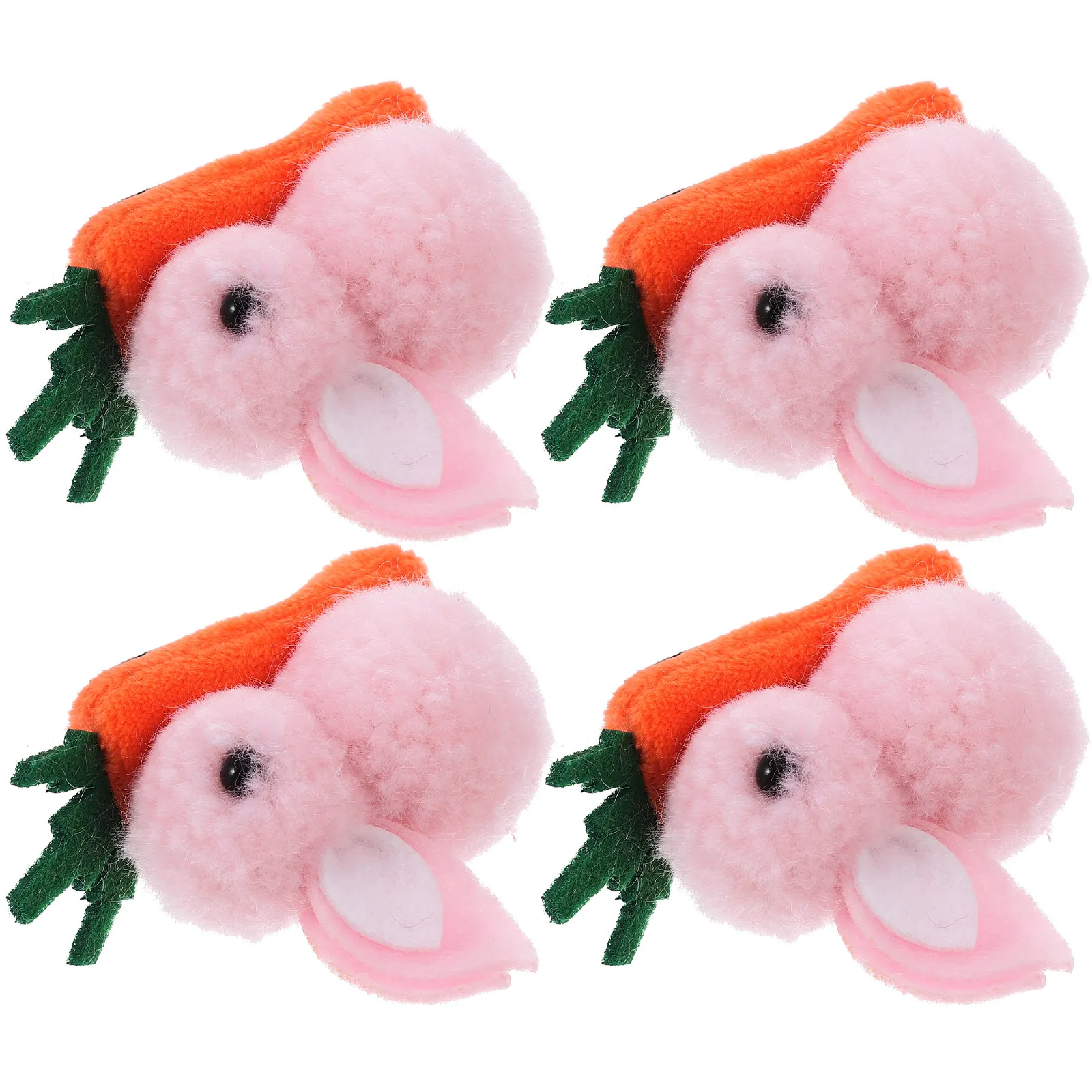 

4Pcs Rabbit Carrot Hairpins Girls Hair Clips Toddler Baby Barrettes Adorable Bunny Shape Hair Accessories Lightweight