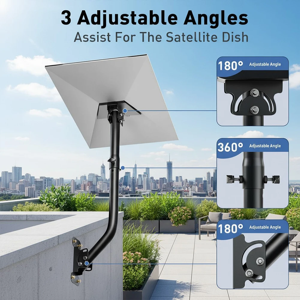 support-mural-metallique-reglable-a-360-degres-pour-starlink-gen3-avec-adaptateur-de-tuyau-pour-murs-en-bois-et-en-beton-finition-noire