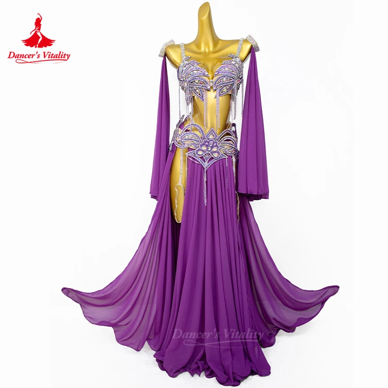 

Костюм для восточных танцев женский, роскошный, с камнями AB, для соревнований, комплект для взрослых, для танца живота, на заказ, для танцовщиц