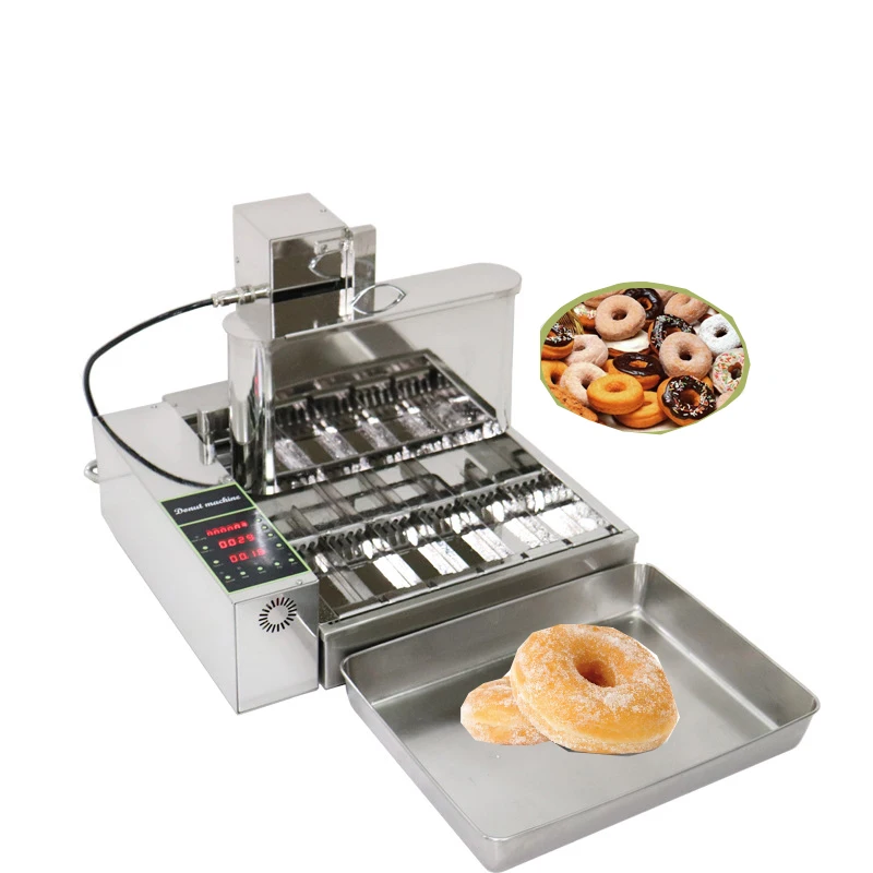 Donut Automatic Forming And Frying 2-in-1 Machine Fully Stainless Steel Donut Maker Machine 6 Rows