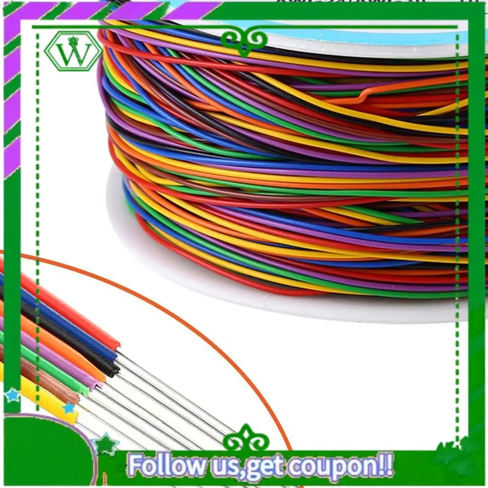 Reliable-Tin Plated Copper Wire,8-Wire Colored Insulation Test Cable P/N B-30-1000 250M 30AWG Tinned Copper Solid Cable