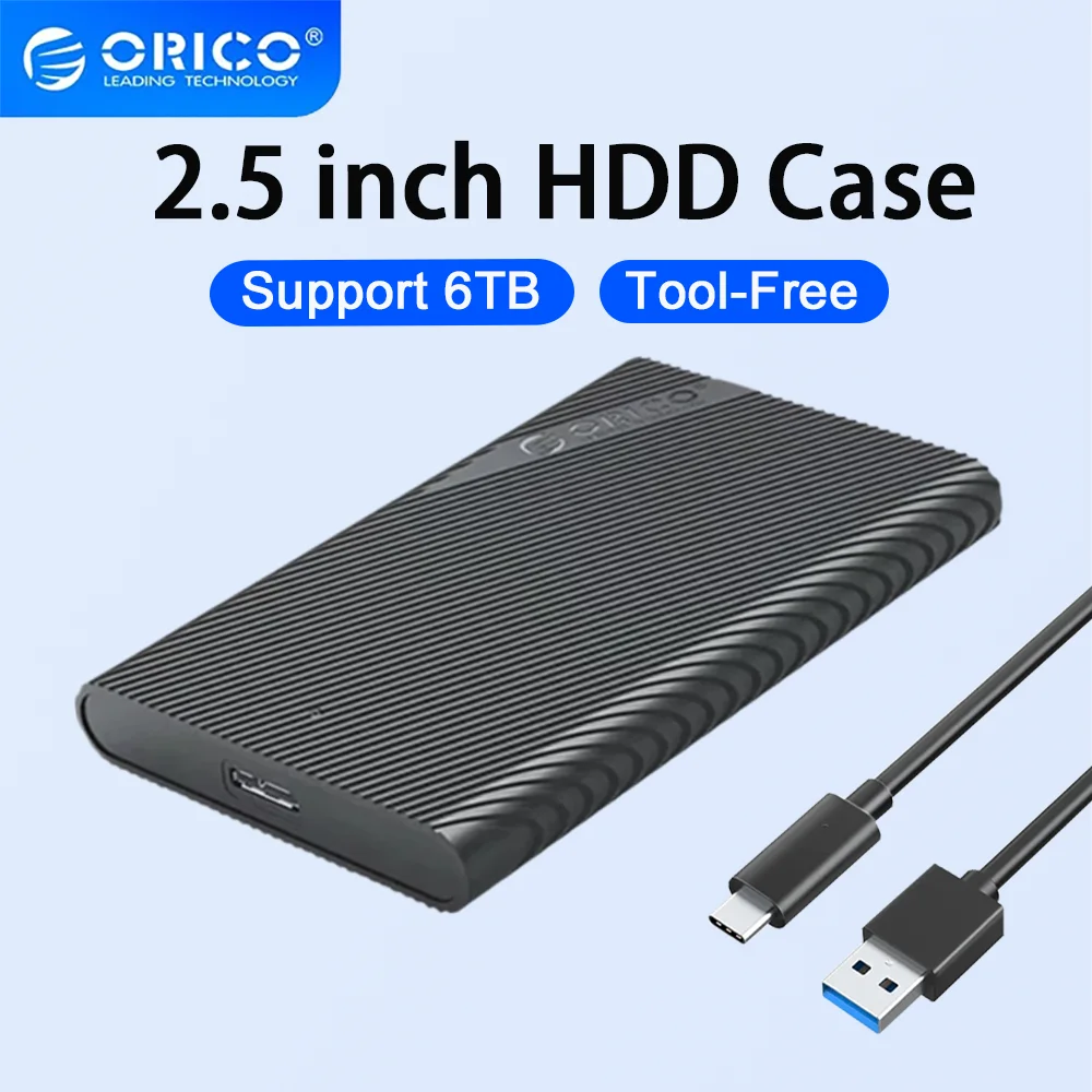 

Корпус для жесткого диска ORICO 2.5'' SATA с интерфейсом USB3.0, адаптер для 2.5-дюймовых жестких дисков, поддержка объема до 6 ТБ, скорость передачи данных 5 Гбит/с.