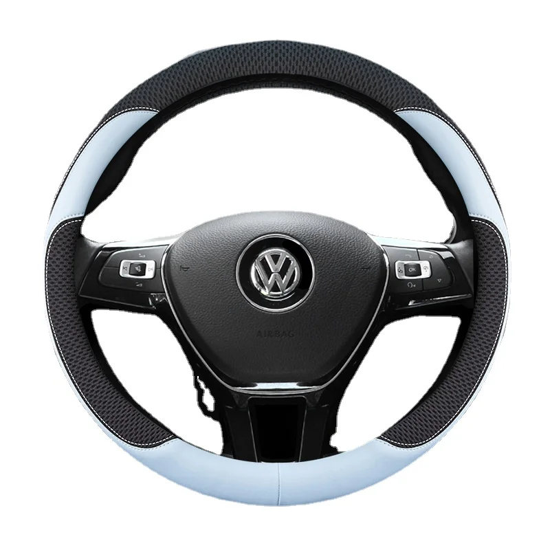 Steering Wheel Cover for Volkswagen T-cross Magotan Golf T-Roc ID Tiguan CC Car Decorative Accessories Flax Non-slip Sweatproof