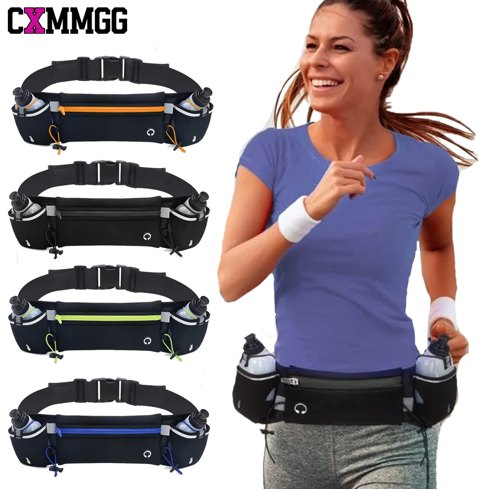 Man/Woman Marathon Trail Running Waist Pack For Phone Water Bottle Sports Fanny Pack Fitness Dual Pocket Running Belt Waist Bag