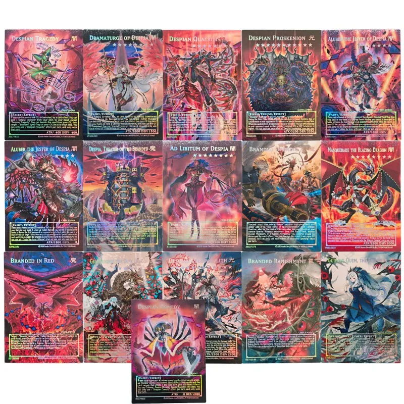 

16 моделей Yu-Gi-Oh! Коллекционная карта с лазерной гравировкой English DIY Aluber The Jester of Despia: Деспийан Лулуваллит (аниме, игра)