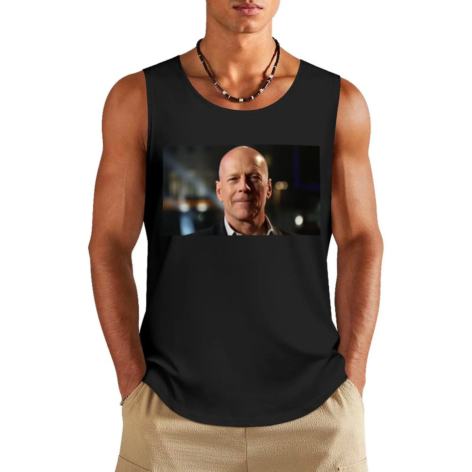 Bruce Willis Tank Top running shirt underwear sleeveless gym shirts male Gym man plain t-shirt