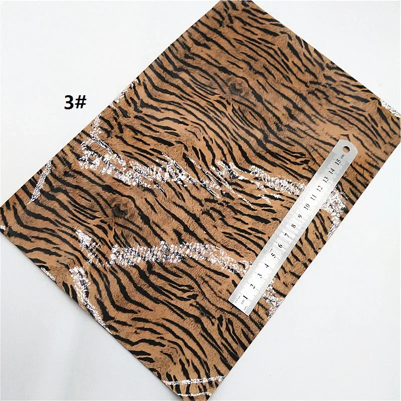 Flowers Wave Embossed Synthetic Leather Fabric Sheets Smooth Tiger Pattern Faux Leather Suede DIY Craft Sheets Mini Rolls W319