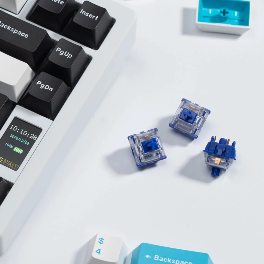 WS Dopamine Blue Linear Switches, 35Pcs Mechanical Keyboard Switches Pre Lubed 5 Pins Keyboard Switch Set for Custom Keyboard