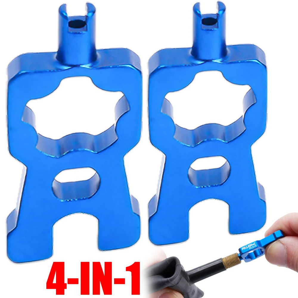 2Pcs 4-in-1 Portable Bicycle Valve Core Installation Tire Repair Tool Bicycle Tire Valve Parts Disassembly Wrench Accessories