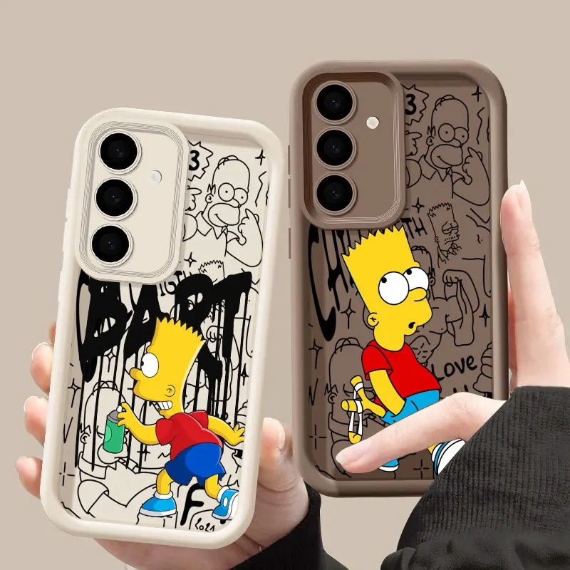 Disney Bart-S-Simpsons Cartoon S26 Ultra Case For Samsung Galaxy S26 S25 S24 S22 S23 Ultra S21 Plus S20 S25 FE Protection Cover
