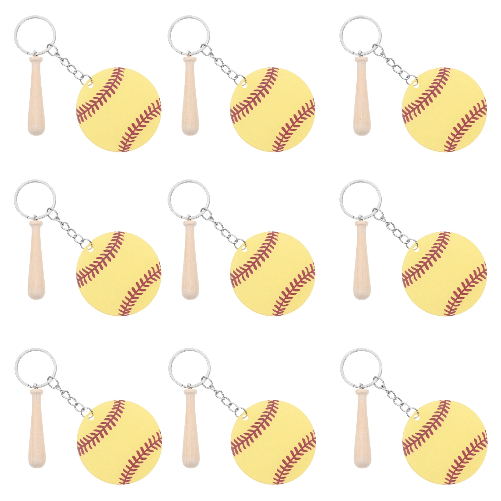 

12 Pcs Acrylic Baseball Keychains Decorative Key for Women Men Sports Theme Party Favors Pendant Accessories