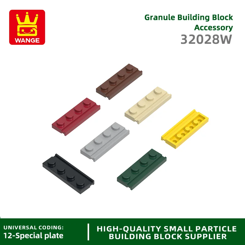 Wange 32028w 100g/110Pcs Single Side Sliding Track Loose parts Compatible with Building Blocks DIY Toy Assembly Storage