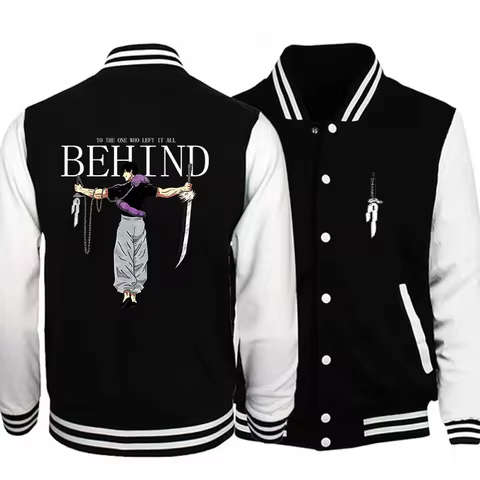 Hot Fushiguro Toji Pattern Printed Baseball Shirt Outdoor Street Cool Fushiguro Toji Jacket Top Anime Sweatshirt Jacket