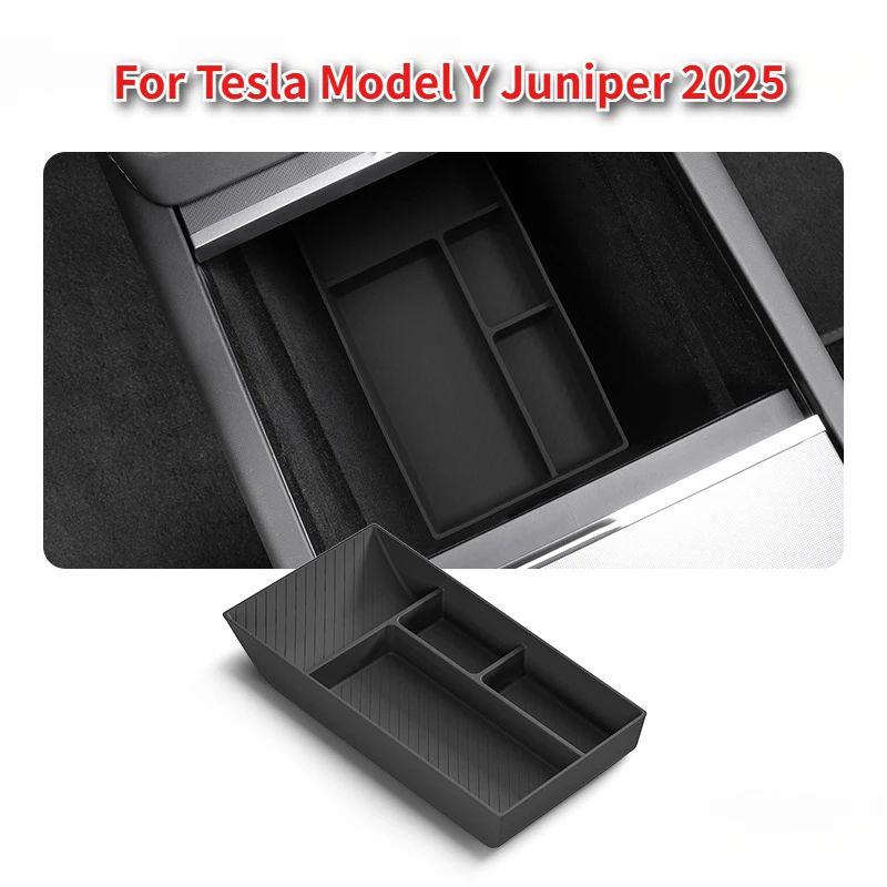 

Силиконовый коврик для хранения Tesla Model Y Juniper 2025, нижняя подставка для хранения с центральным управлением, нескользящая подставка, органайзер, лоток, коробка, аксессуары