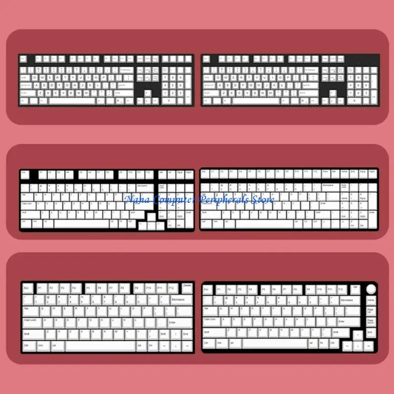 

F68C PBT Dye Subbed очки Колпачки для клавиш Panda 137 клавиш MOTProfile Колпачки для переключателей SK61 TKL87 108 Колпачки для