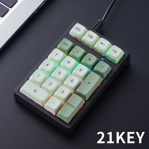 Imagen 2 del producto APAYADO T21 Teclado numérico Teclado numérico mecánico con cable de 21 teclas, luces multicolores para Treasury / Contabilidad / Finanzas