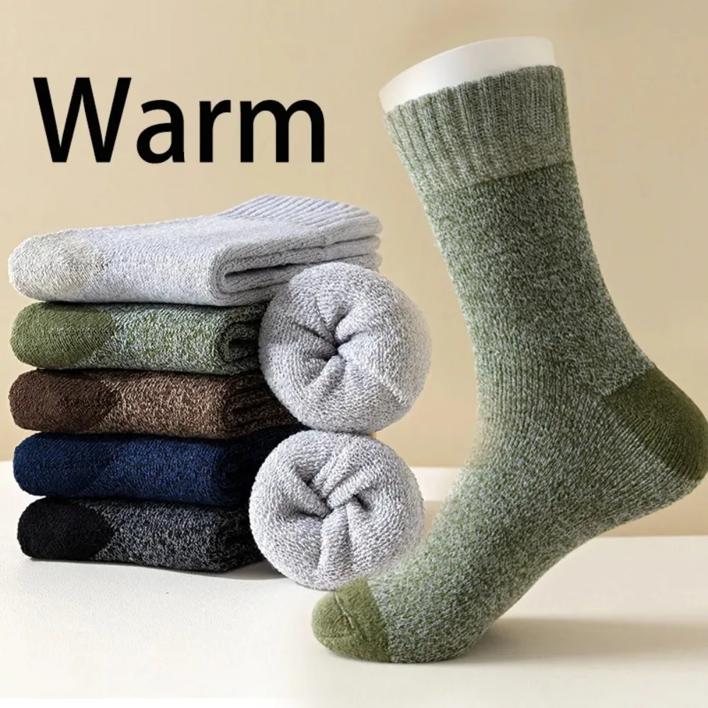 

New 2026 5 Pairs Merino Wool Socks For Men, Super Thick Hiking Man Socks Thermal Socks For Cold Weather