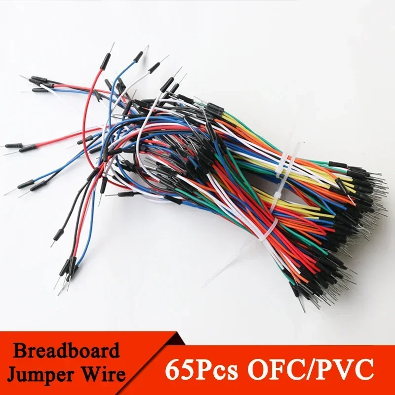 65Pcs Breadboard Wire 25 20 16 12CM Solderless Power Jumper Cable Kit PVC Flexible DIY Electron Line 2 Pin Connector Mixed