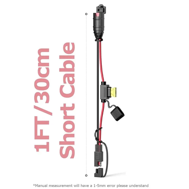 سلك تمديد A59Z-SAE 14AWG موصلات SAE شديدة التحمل وقابس مقاوم للماء، لشواحن البطاريات الذكية NOCO Genius، كابل 20A Fuse