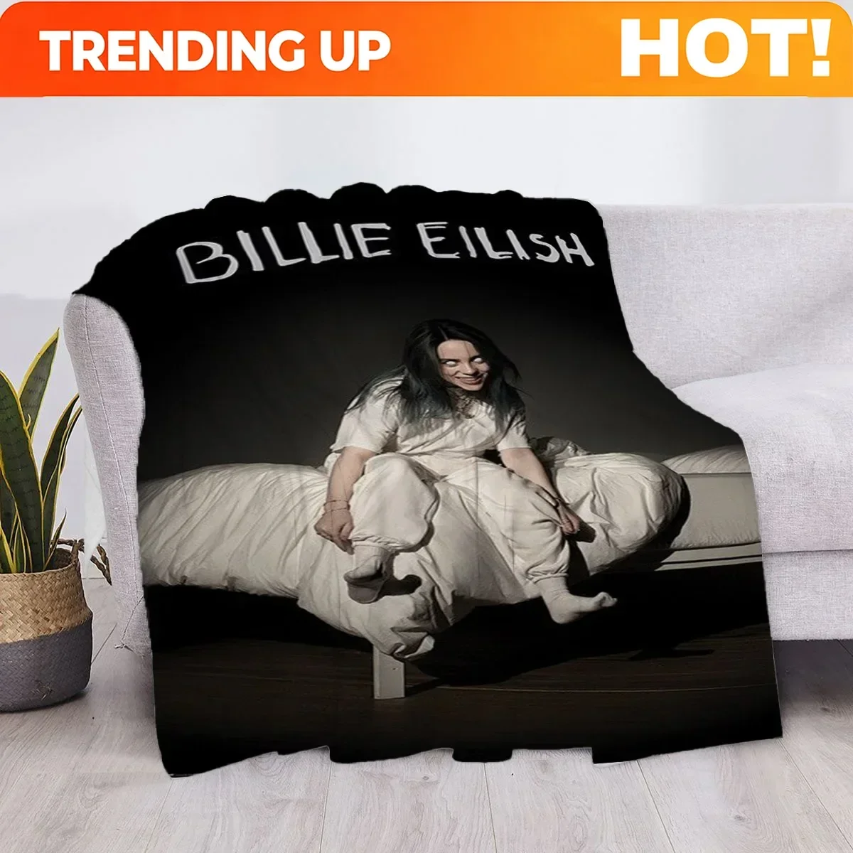 Custom American Pop Singer Blanket Luxury Billi Cover Fluffy Soft Blankets & Throws Plaid Throw Sofa Microfiber Star H Anime Chi