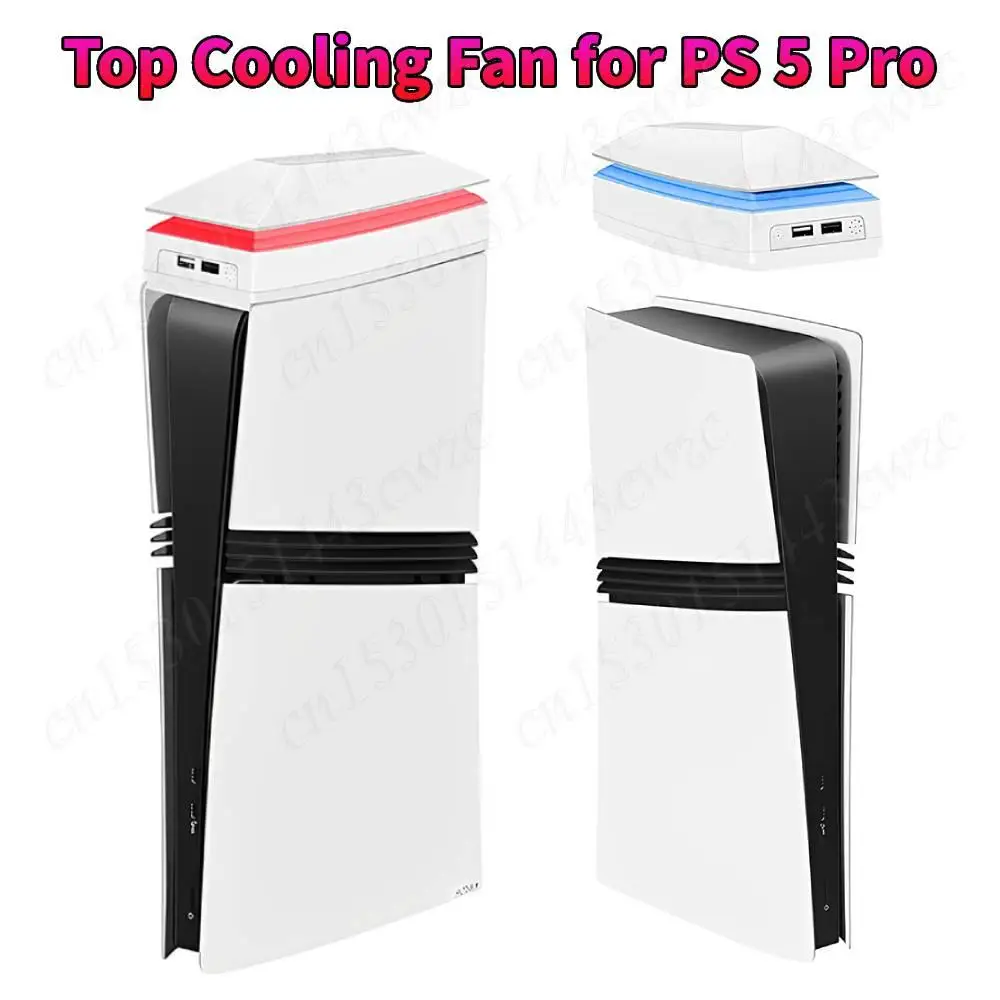

Top Cooling Fan for PS 5 Pro Game Upper RGB Cooling Fan Host Radiator Heat Dissipation Fan for Playstation 5 Pro Disc/Digital
