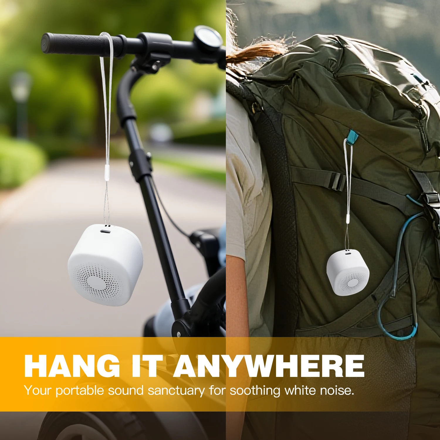 Mini máquina de ruido blanco, dispositivo portátil de sonido para dormir con 20 sonidos naturales, temporizador, Control de volumen para bebés, niños, adultos, oficina en casa