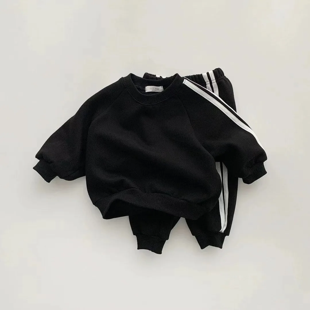 Children Casual Sweatshirt + Pants 2pcs Gym Suit Infant Cotton Pullover Outfits 2024 Autumn New Baby Long Sleeve Clothes Set