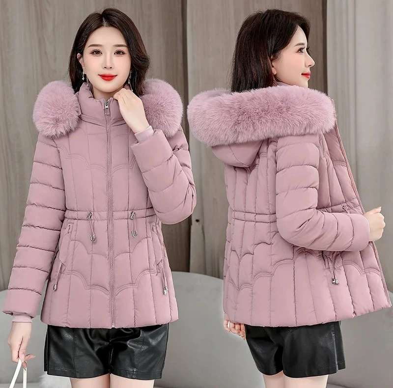 

Winter New Down Jacket Women Parkas Fashion High-Quality Warm Cotton Padded Coat Ladies Short Overcoat Hooded Overwear Tops