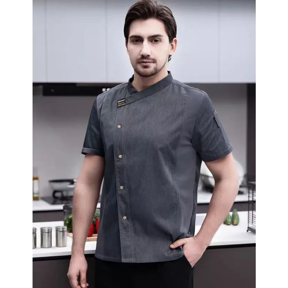 2025 High-End Short-Sleeve Chef Uniforms for Summer - Breathable Workwear for Hotel, Restaurant & Western Kitchen