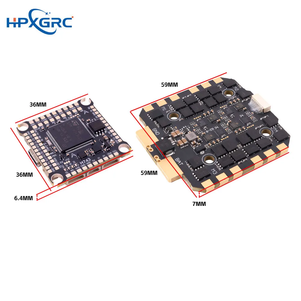 HPXGRC H743 Stack H743 Controllore di volo ICM42688P con BLHeli_32 80A/100A ESC 3-8S LIPO 30,5x30,5mm per RC FPV Racing Drone