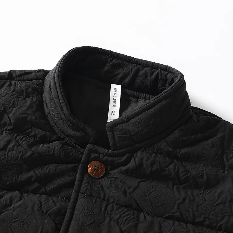 New Italy Quality Cotton Brand Jackets For Men Fashion Thickened Vintage Wrinkle Stand Collar Plus Size Coat Jaqueta Masculina