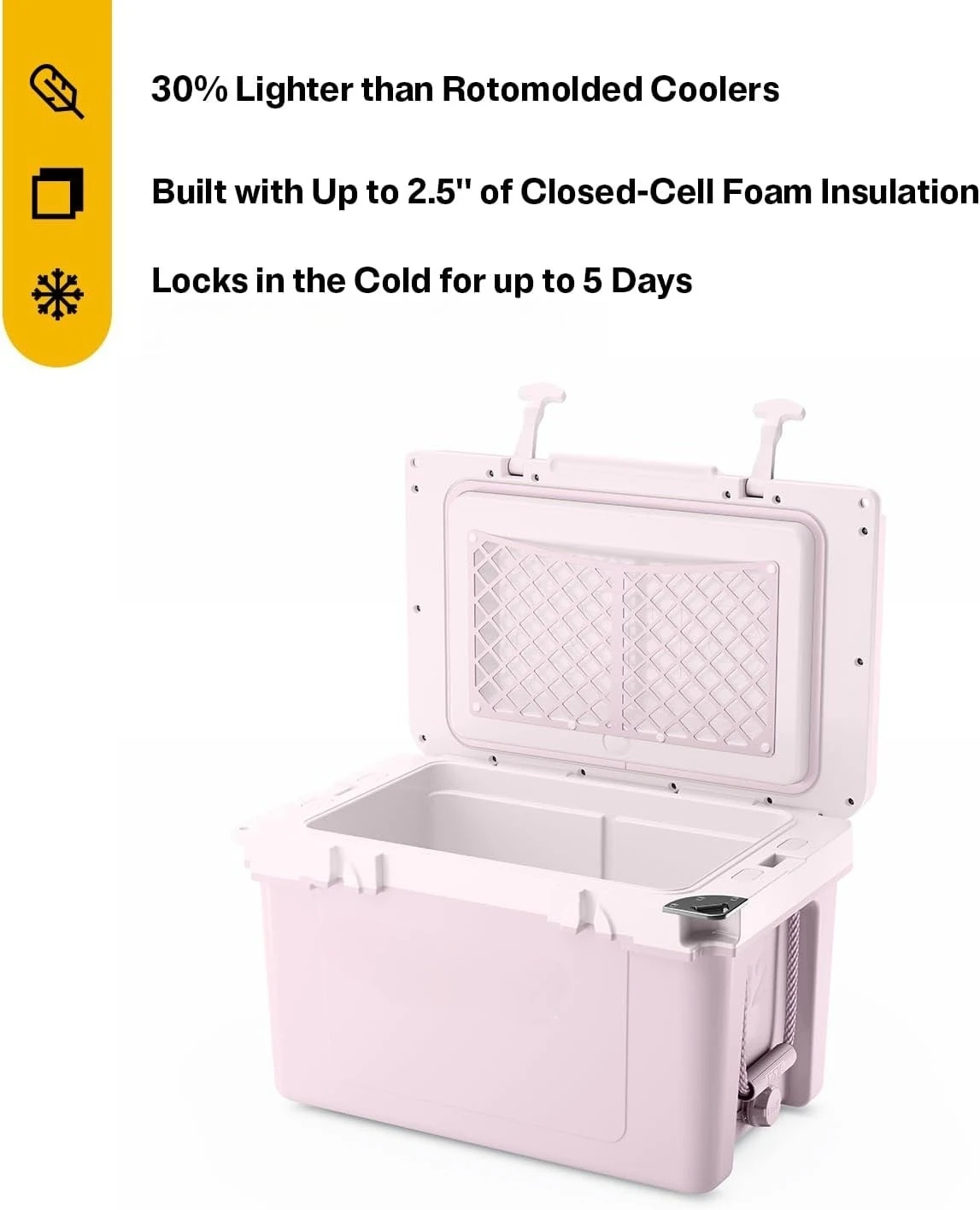 32 Quart Ultra‑Light Hard‑Shell Insulated Ice Chest Cooler, Portable Beverage Cooler Box for Camping, Fishing, Beach and Outdoor Trips