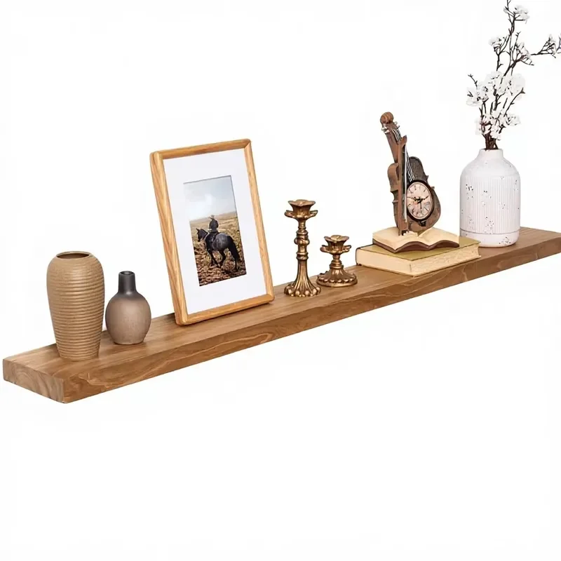 Marsmiles 55cm Floating Shelf Wall Mounted Storage Rack Rustic Invisible Display Stand for Living Room Kitchen Bathroom Home