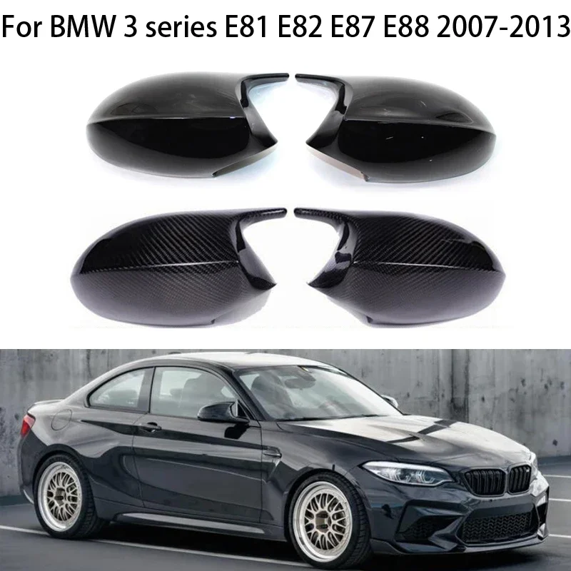 

Car Rearview Side Mirror Covers Cap For BMW 1 Series E81 E82 E87 E88 2007-2013 M Style Replacement Carbon Fiber Gloss Black