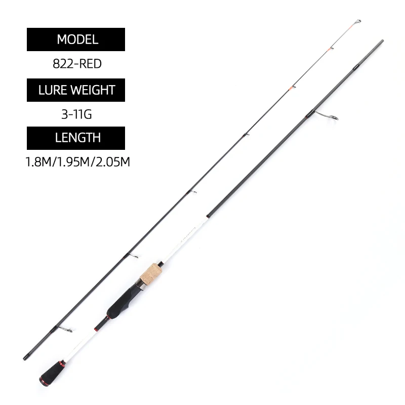 MIFINE INEFFABLE SPIN 30T Carbon Spinning Ultraleichte Angelrute UL Ködergewicht 0-5g/1-7g/3-11g 1,8M/1,95M/2,05M Forellenangeln