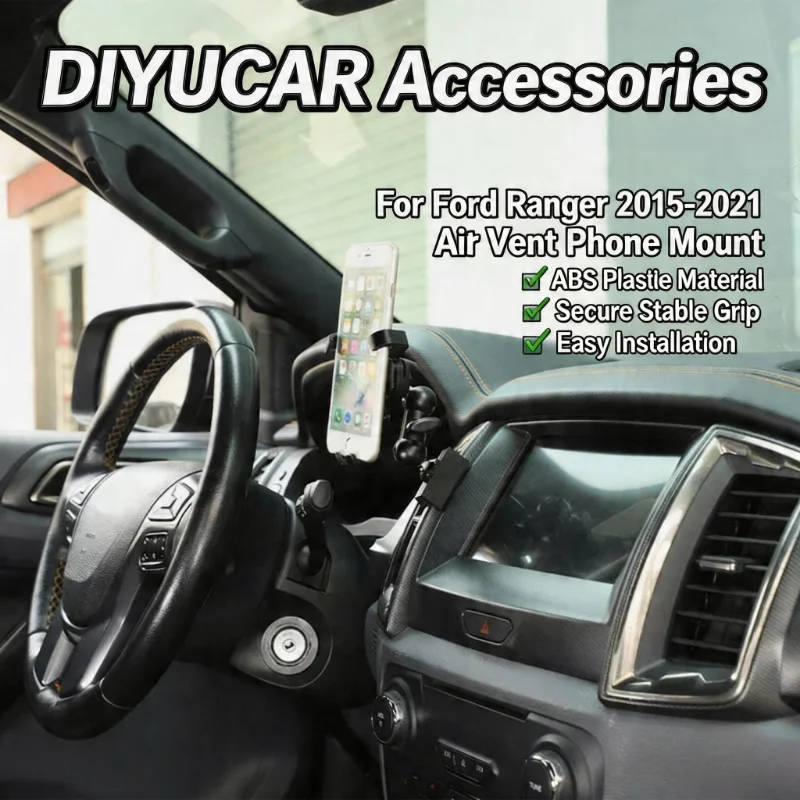 For Ford Ranger Wildtrak T7 T8 2012-2021 ABS Navigation Screen Phone Holder GPS Navigation Holder Trim Interior Accessories
