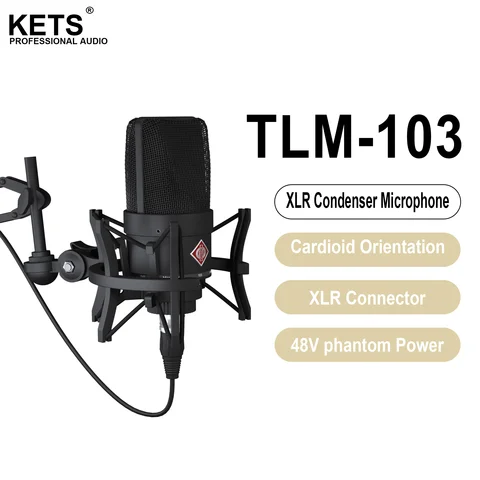 TLM 103 XLR 콘덴서 마이크 녹음용 전문 카디오이드 스튜디오 마이크 스트리밍 홈 스튜디오를 통한 팟캐스팅 음성