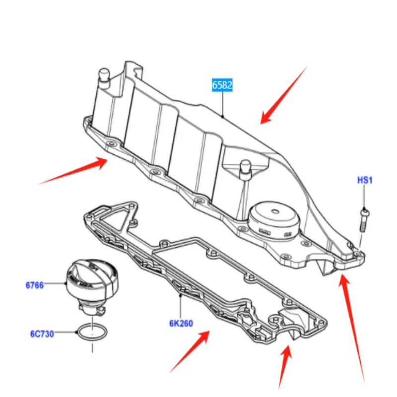 Valve Cap Cylinder Head for Land Rover LR2 3.2L I6 Volvo XC60 LR009326 LR023777 31319642 LR004300 LR006860