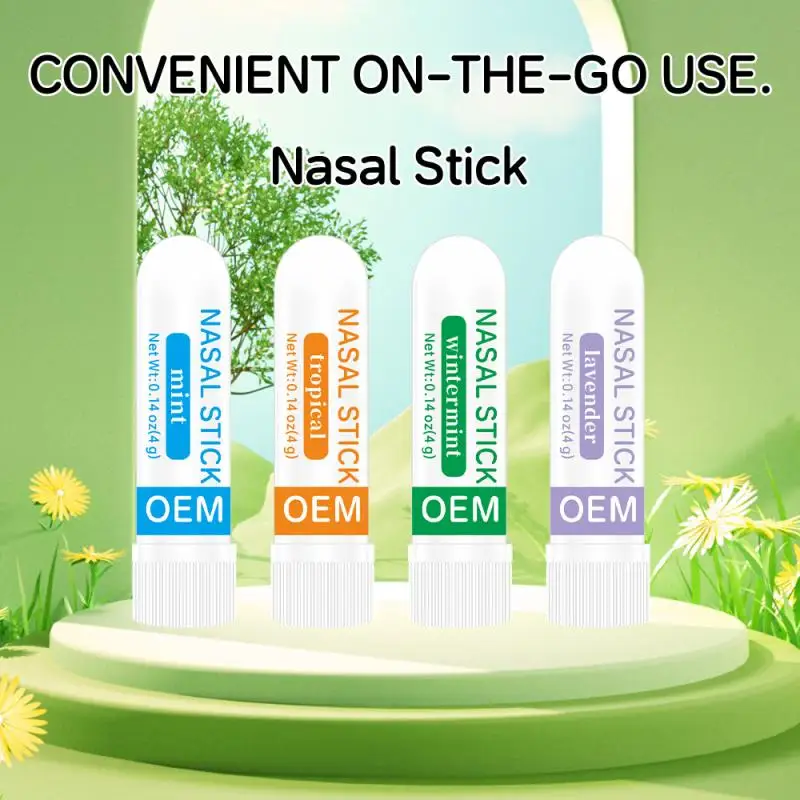 4Pcs Nasal Stick Long Lasting Effect Refreshing Stick
