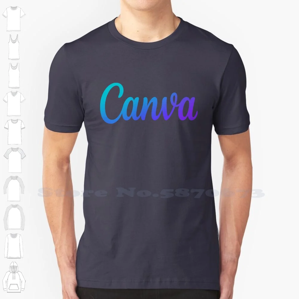 Canva Logo Casual T Shirt Top Quality Graphic 100% Cotton Tees