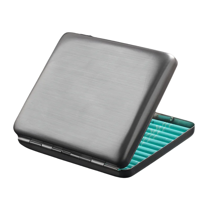 علبة سجائر معدنية لـ 20 سجائر محمولة مقاومة للسحق حامل تبغ جيب تخزين ملحقات التدخين #1