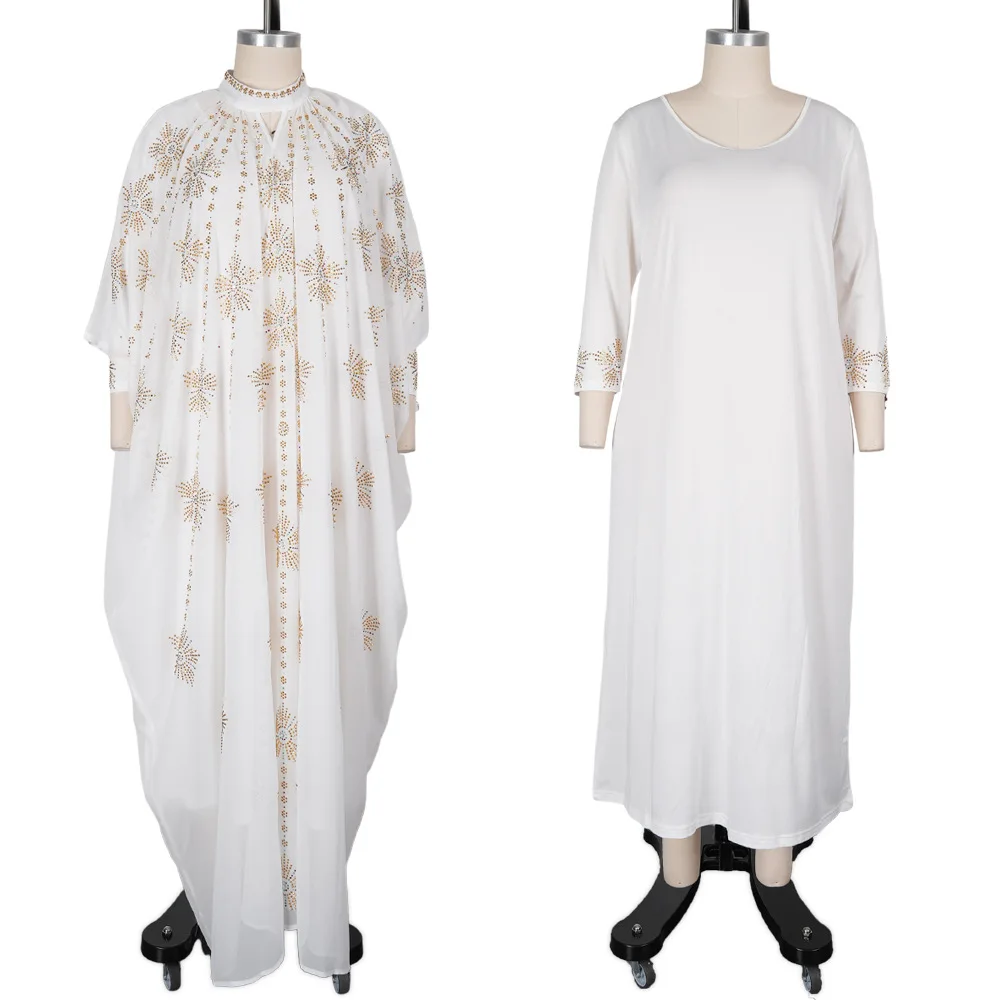 Abayas para Mujer, Vestido Musulmán Africano de Moda de Dubái, Caftán Marroquí, Vestidos de Fiesta, Chifón, Boubou, Túnica, Djellaba para Mujer
