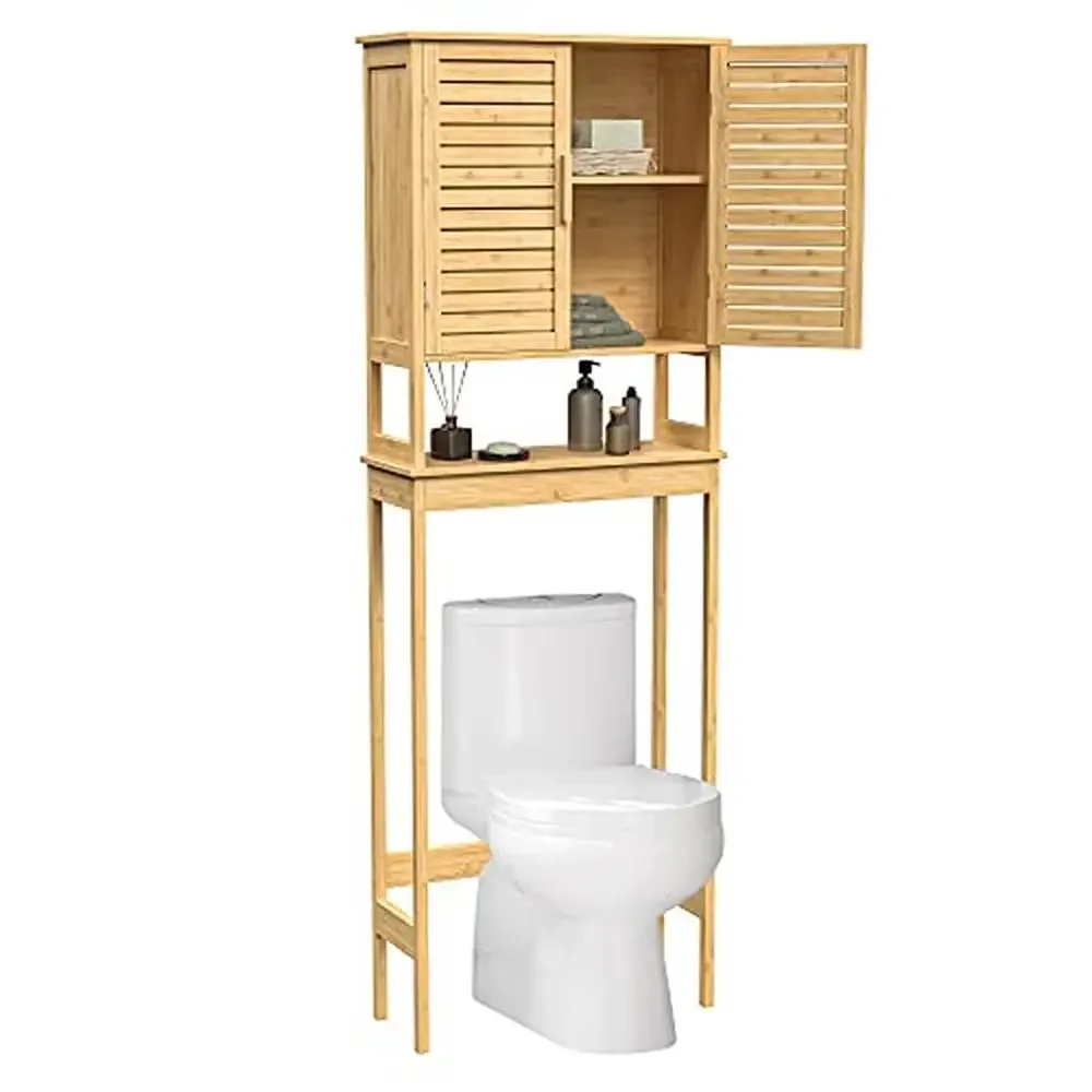 Bathroom Storage Organizer Adjustable Shelf Over Toilet Cabinet Space-Saving Rack Shelf Rack