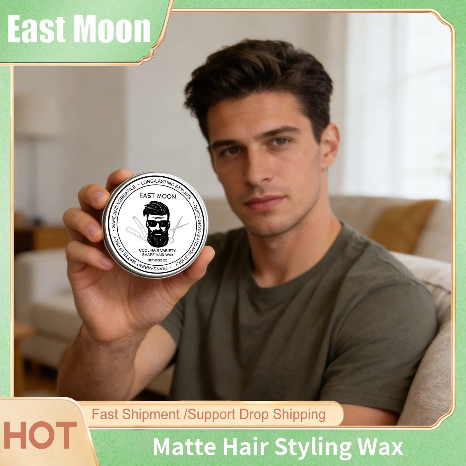 Coconut Hair Styling Wax Fixed Fluffy Wave Control Improving Silky Reduce Frizz Strong Hold Non Greasy Edges Shaping Hair Pomade